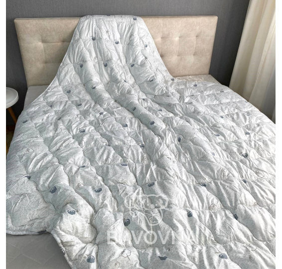 Ковдра Arda «Cotton» сіра з малюнком 150х210 см