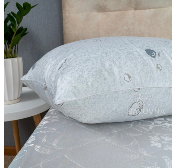 Подушка Arda «Cotton» сіра з малюнком 50х70 см